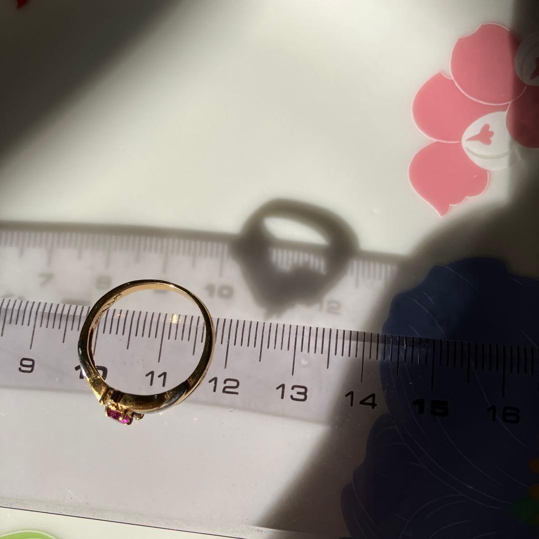 し*か様 ゴールドリング ルビー付き