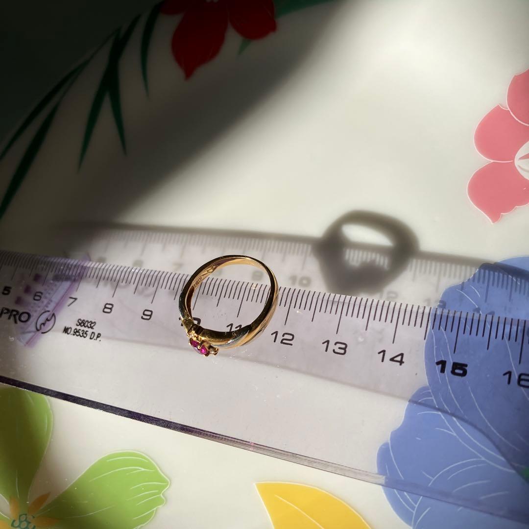 し*か様 ゴールドリング ルビー付き
