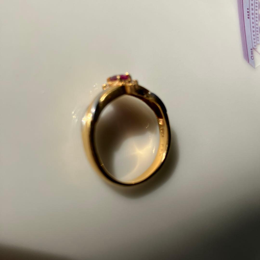 し*か様 ゴールドリング ルビー付き