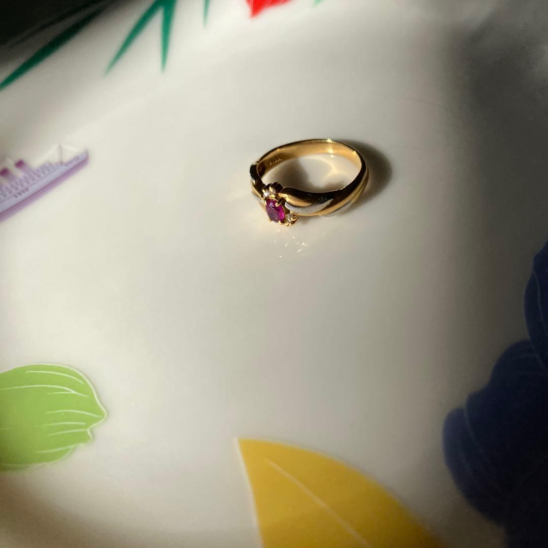 し*か様 ゴールドリング ルビー付き