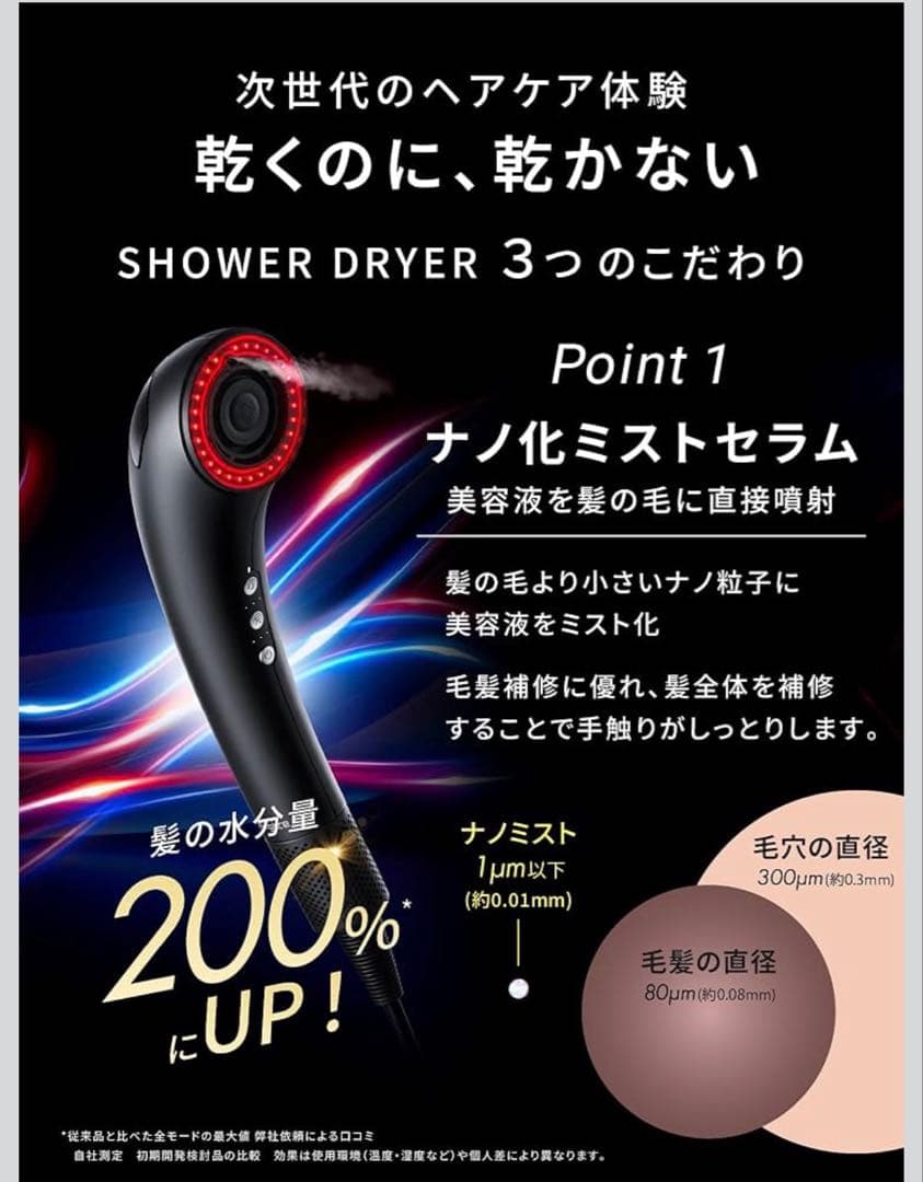 【新商品 ホワイト】BRIGHTE SHOWER DRYER 56,382円分