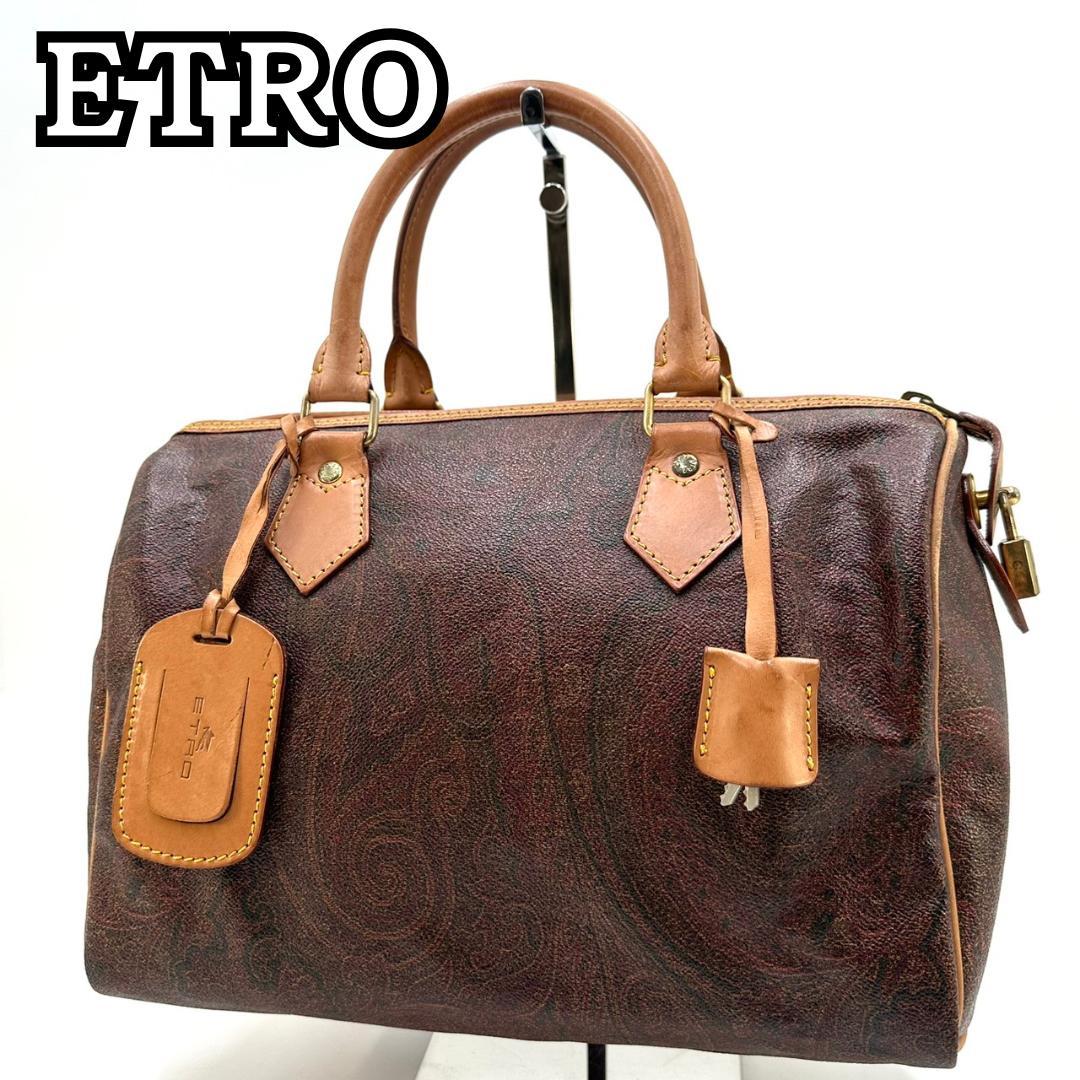 ETRO エトロ ペイズリー ハンドバッグ ミニボストン ゴールド金具