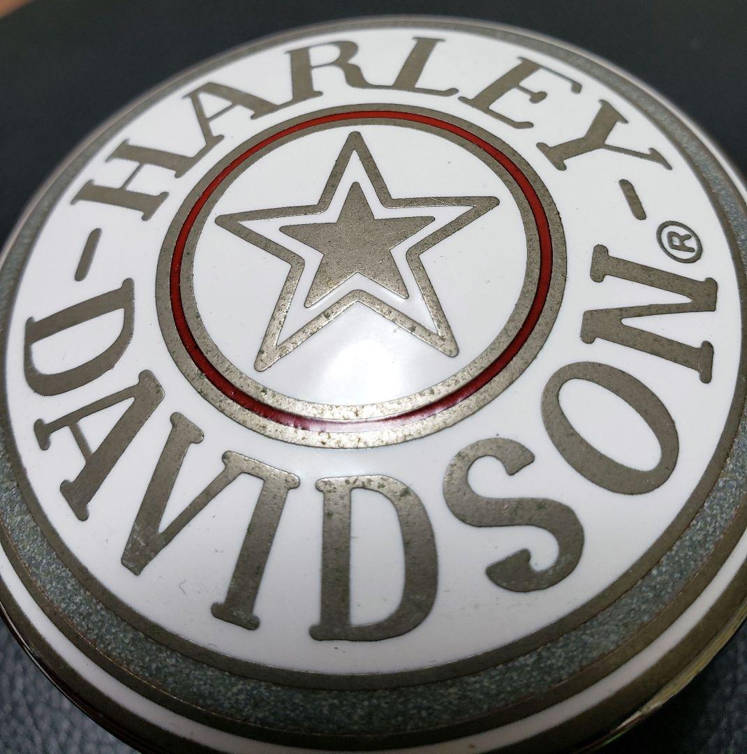 激レア！Harley-Davidson タンクキャップ七宝焼　白　中古