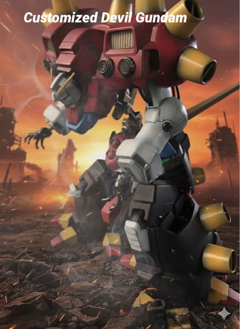 ガンプラ　バンダイ　デビルガンダム　旧キット　改造　全塗装　完成品【Gガンダム】