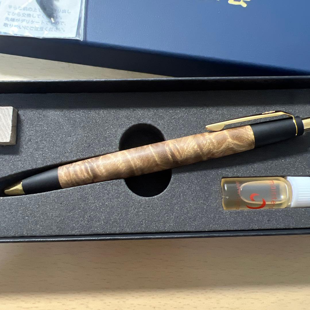 【ほぼ新品】野原工芸 新型マーブルウッド MP ゴールド 0.5mm シャーペン