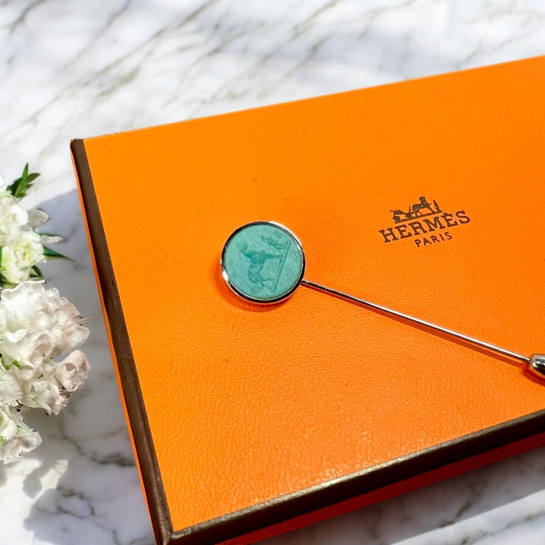 ✨正規品＆超美品‼️✨ エルメス コロゾ ピンブローチ ブルーホース