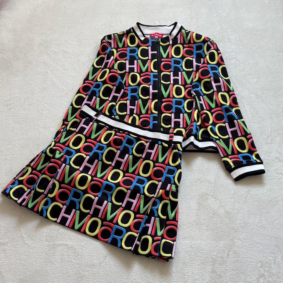 archivio アルチビオ セットアップ ロゴ総柄 ブルゾン スカート 38