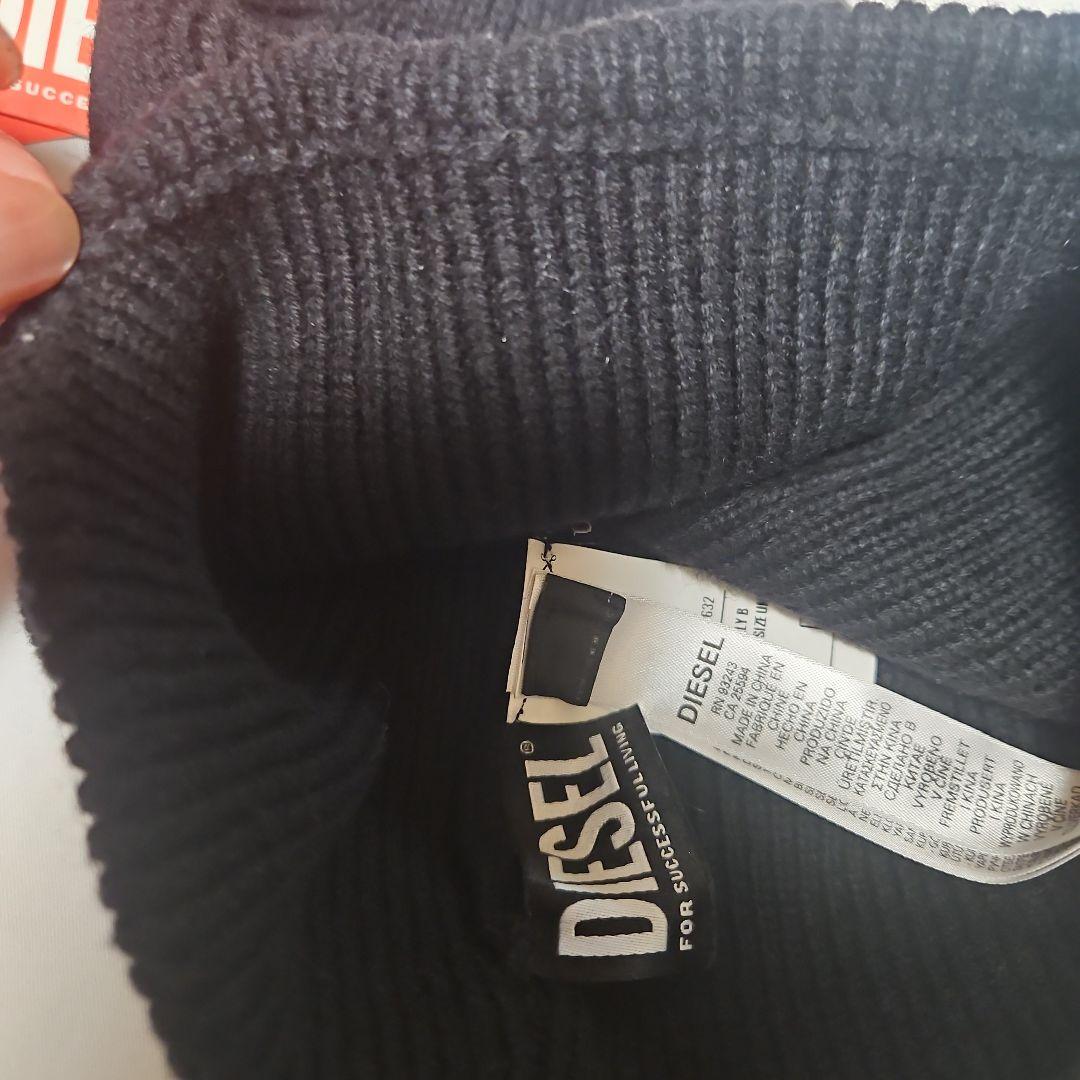 DIESEL diesel ニット帽 ビーニー 黒　ブラック