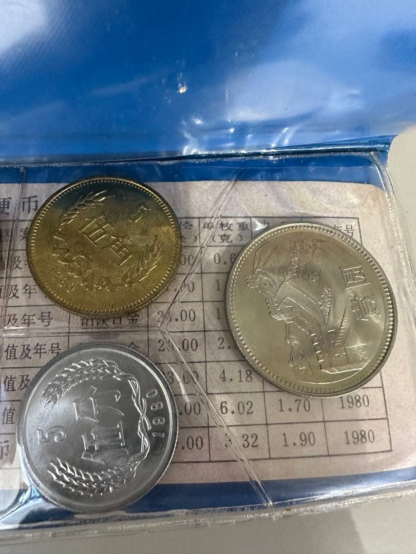 【大特価】中国人民銀行 貨幣 青 ケース 1980年