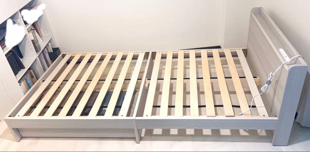 送料込み！ コンセント付き USB収納 ベッドフレーム シングル