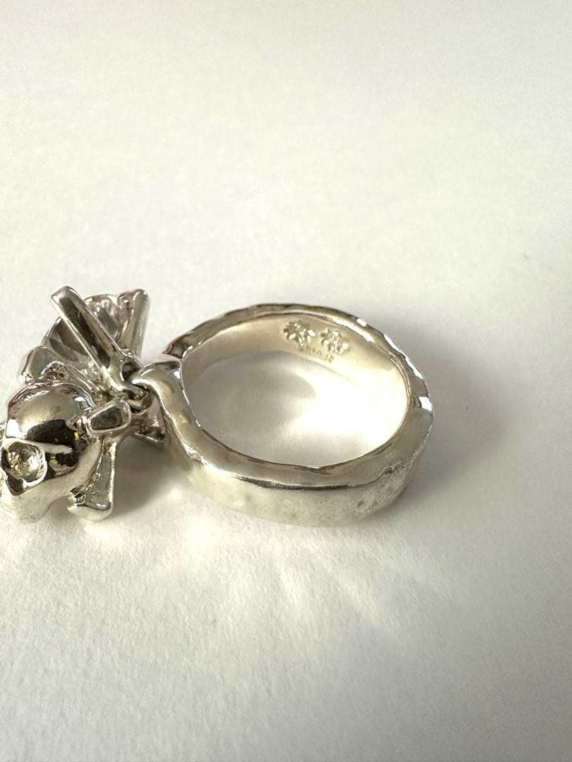 e.m. 18〜19号サイズ スカル ジルコニアリング シルバー925