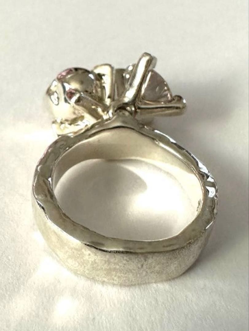 e.m. 18〜19号サイズ スカル ジルコニアリング シルバー925