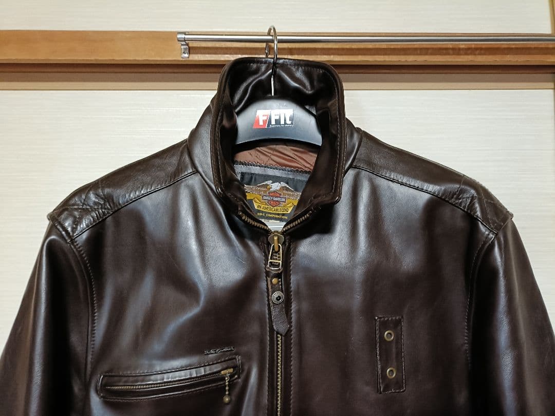 肉厚　馬革　ハーレーダビッドソン　L　シングルライダースジャケット