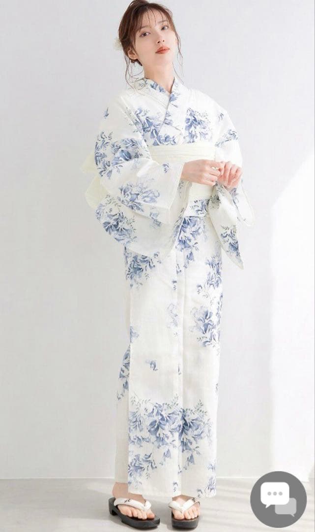 【新品未開封】浴衣5点セット「泡沫の紫雲木」