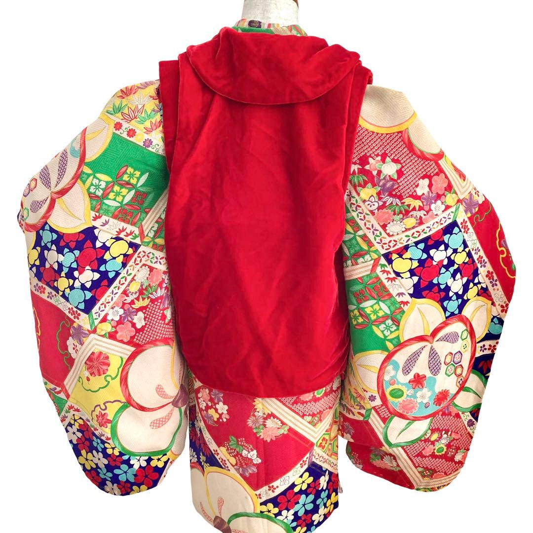 レトロ　アンティーク　女の子　子供着物　3歳　七五三　大正ロマン