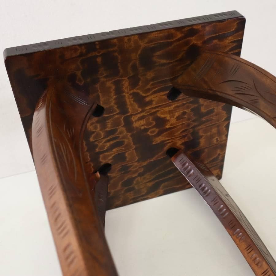 伝統工芸 軽井沢彫 桜柄 サイドテーブル 花台 飾り台 高さ61cm