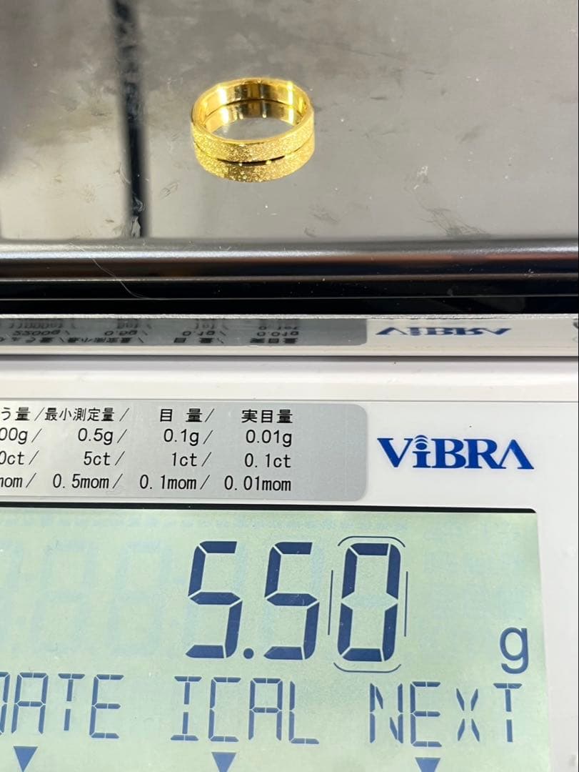 ヴァンクィーンK24 純金平打ちグロスリング 5.5g刻印ありハンドメイド
