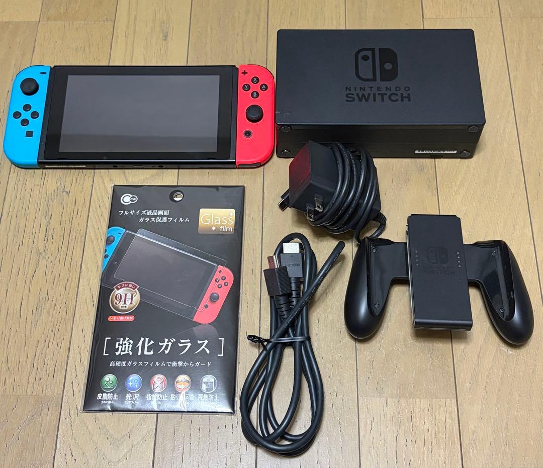 【一部接触不良あり】Nintendo Switch 青/赤 本体 付属品セット