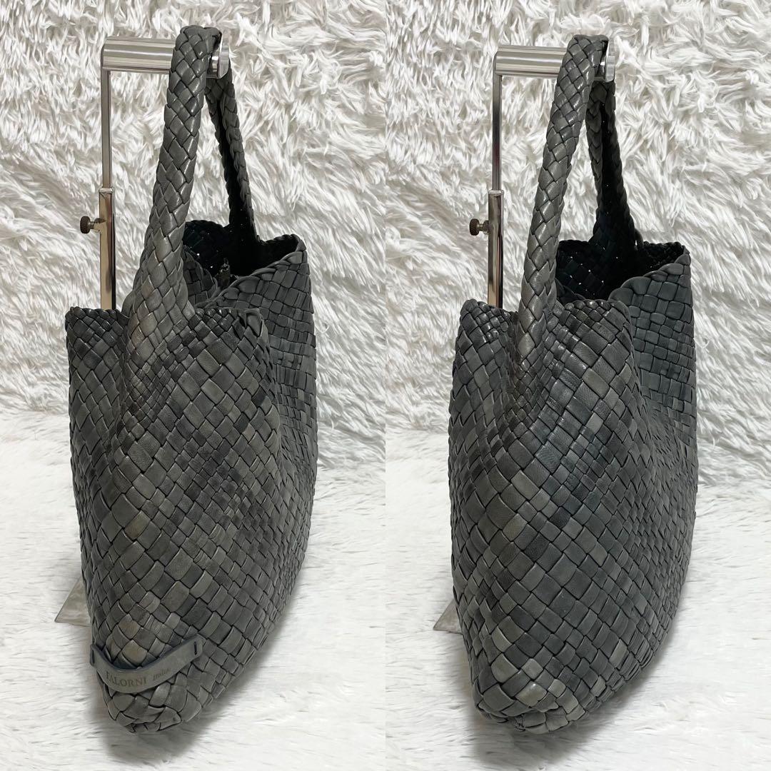 【美品】ファロルニ　ワンショルダー　イントレッチオ　ホーボー　グリーン系　レザー