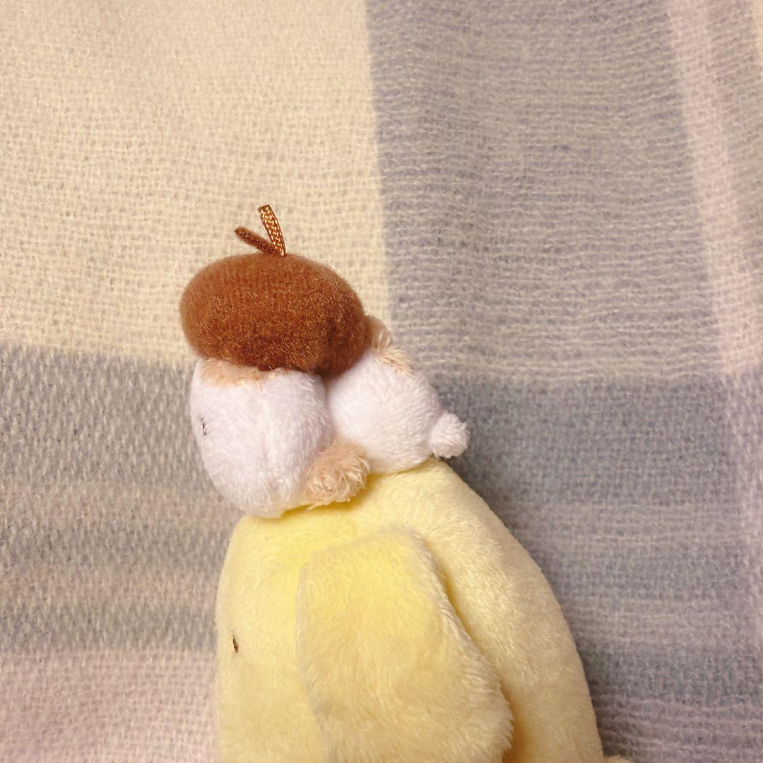 ポムポムプリンカフェ　マスコット　帽子の中にマフィン