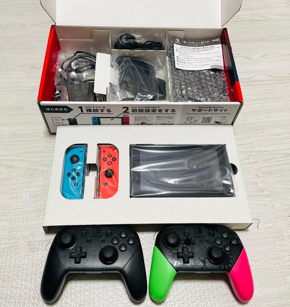 Switch本体　純正プロコン２個　セット
