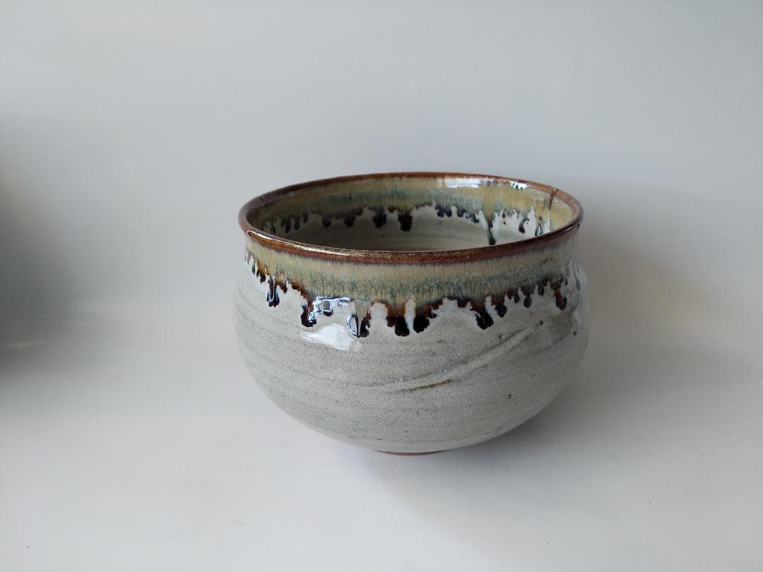 茶道具 丹山窯 小峠葛芳 作 灰釉塩笥 茶碗 共箱 共布 栞 茶器 抹茶碗 新品