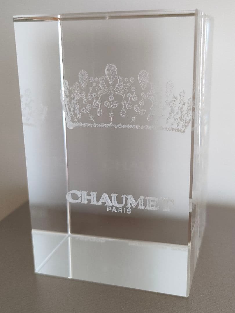 セール★新品未使用ショーメ☆ティアラ ロゴ クリスタルペーパーウェイト オブジェ