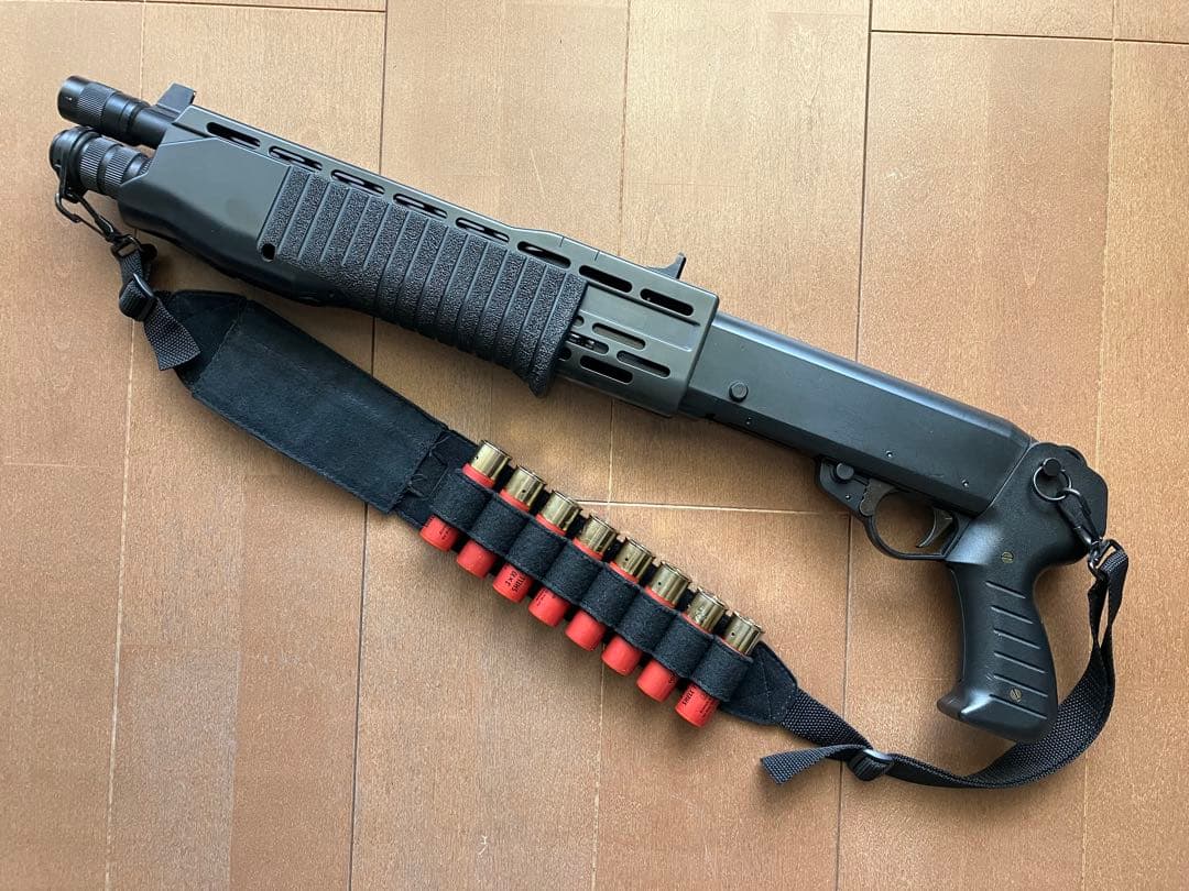 (中古品)東京マルイ　スパス12ソードオフ+ショットシェルスリング