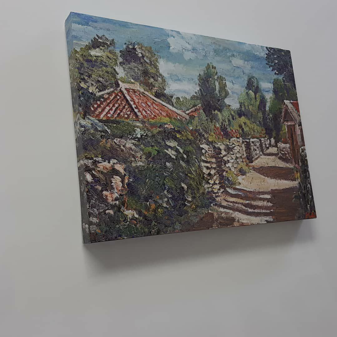 絵画　赤瓦古民家