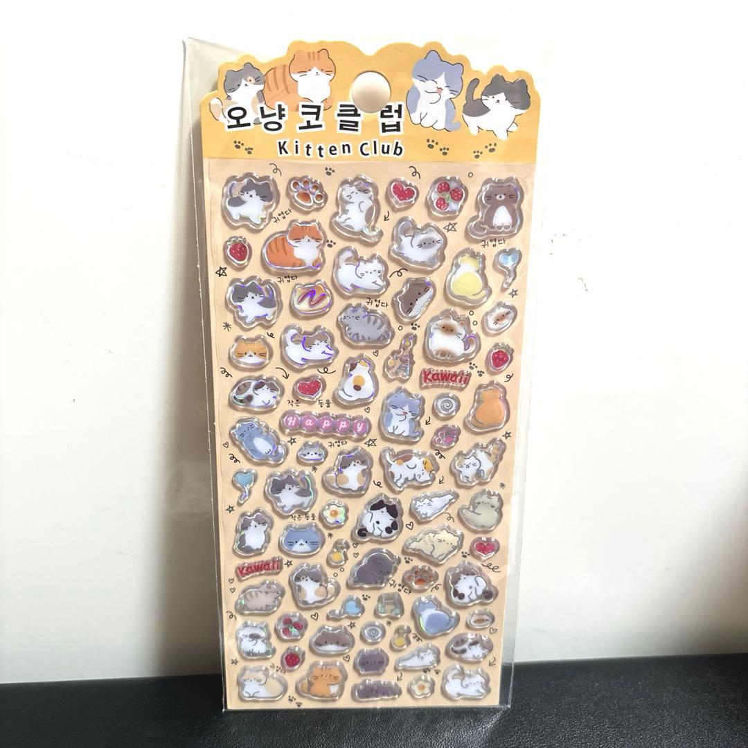 シール　猫シリーズ　キラキラ