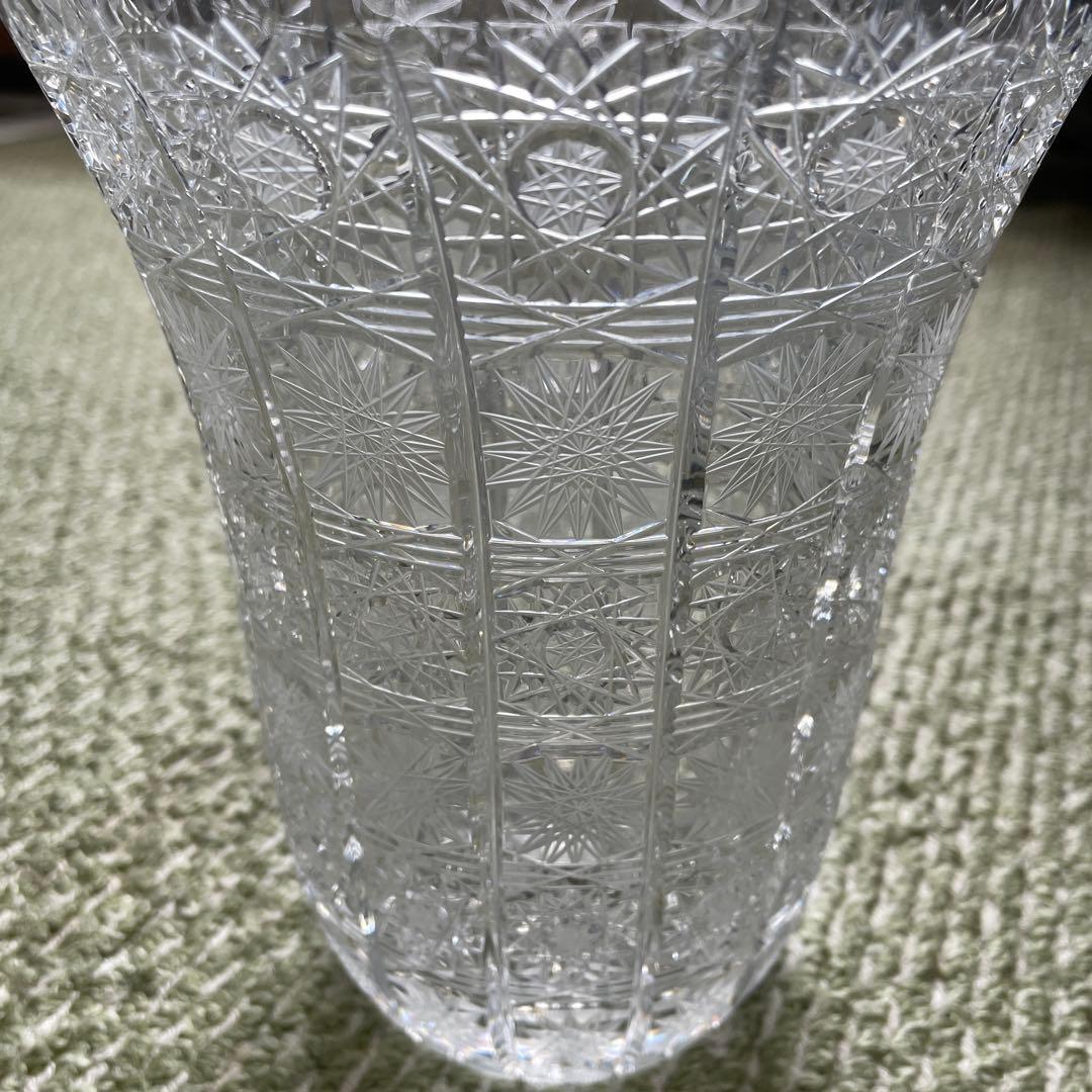 クリスタルガラス 花瓶 東ヨーロッパ　チェコ共和国製　輝く古董