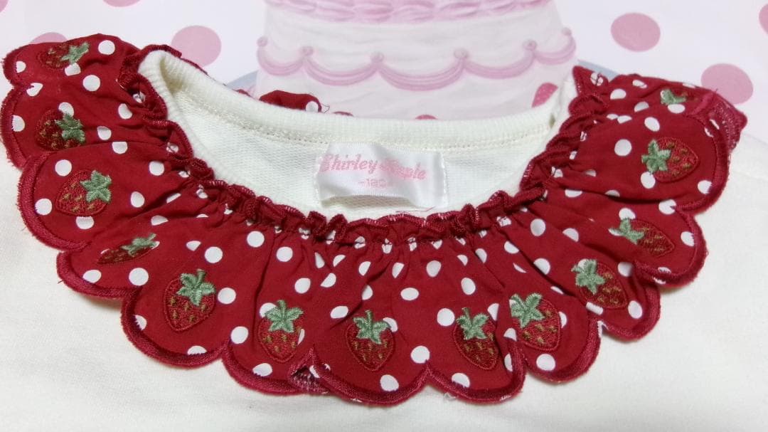 ♥シャーリーテンプル♥いちごスカラップ刺繍♥プルオーバー♥120♥トレーナー♥