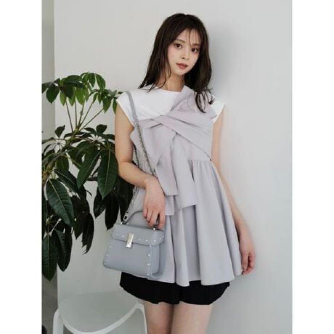 N【リュタン】ビジュースタッズポシェット　セルフォード　DGRY