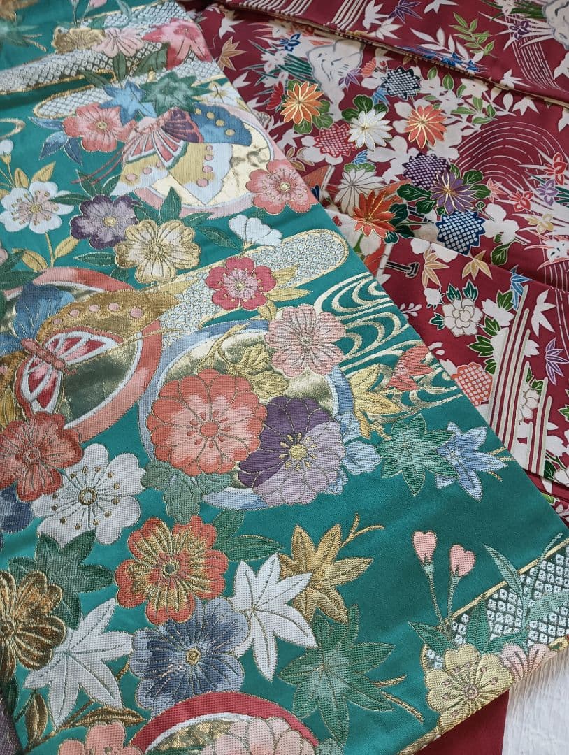 振袖フルセット　手描き総柄友禅　本物志向の方に　古典柄　作家　164/66.5