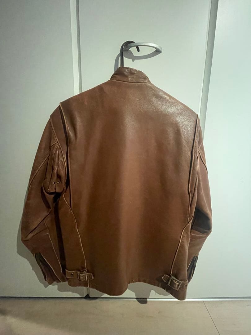 値下中！　schott シングルライダースジャケット茶　34 ボア付