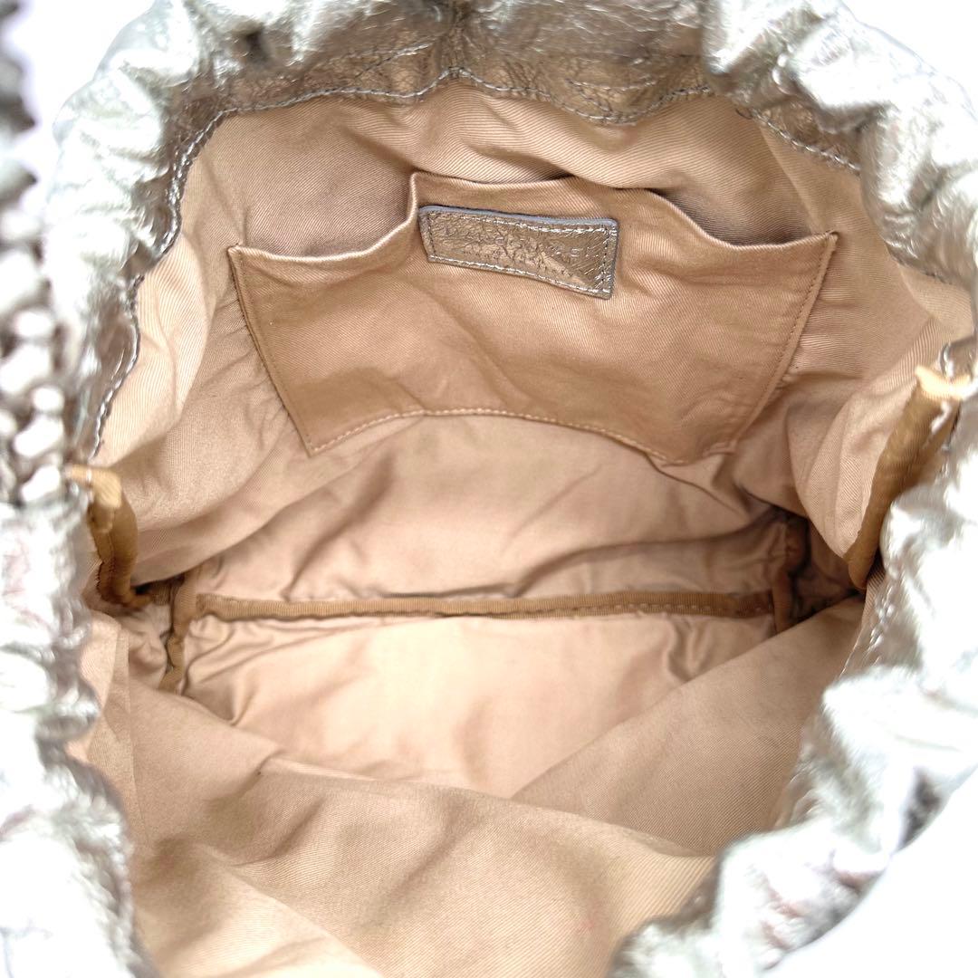 【美品】MARCO MASI チェーンショルダーバッグ キルティング シルバー