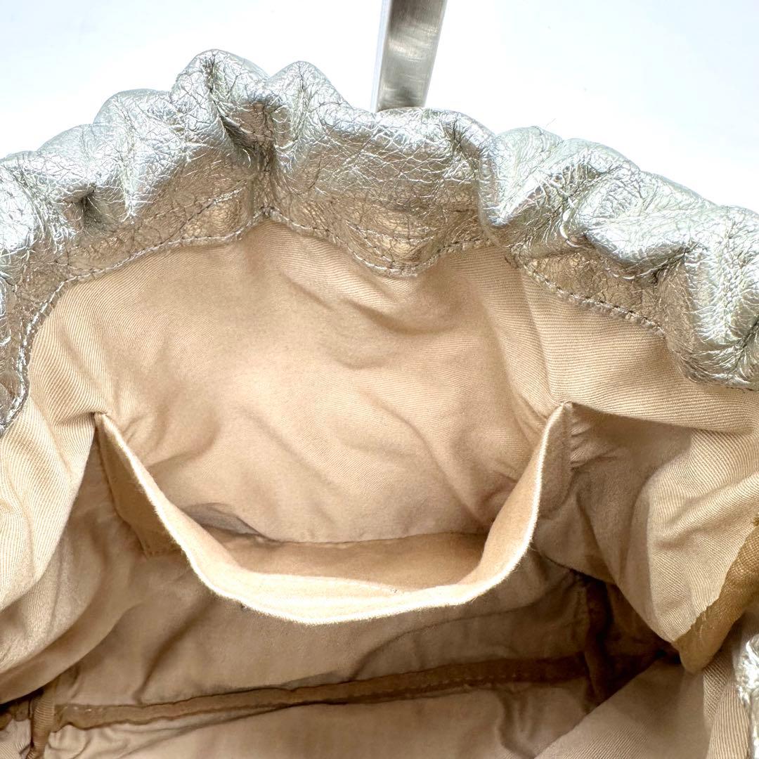 【美品】MARCO MASI チェーンショルダーバッグ キルティング シルバー