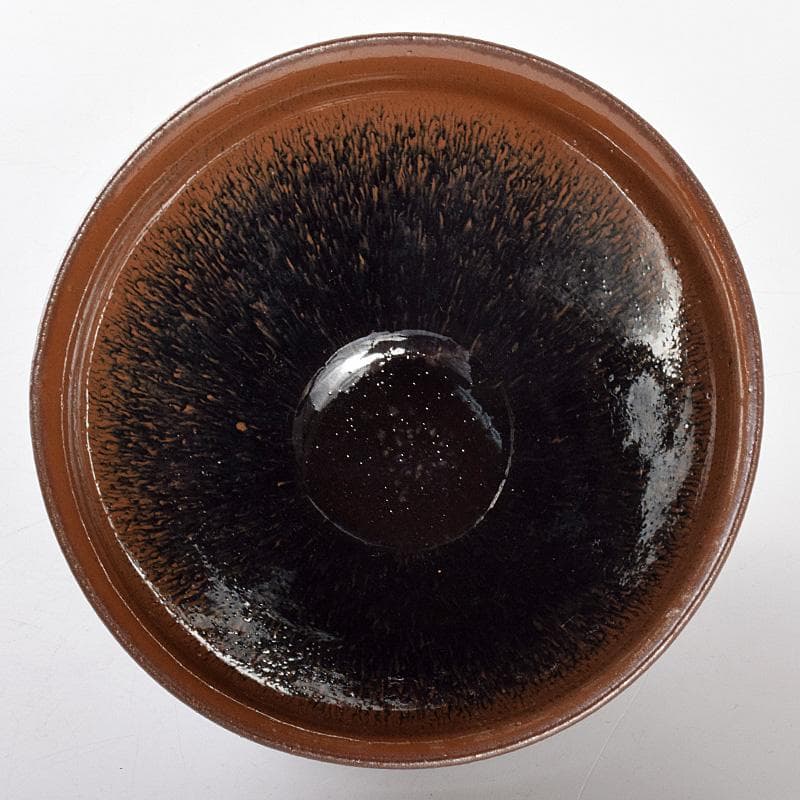 中国　南宋　建窯　兎毫盞　禾目天目碗　時代箱付　M　R5076