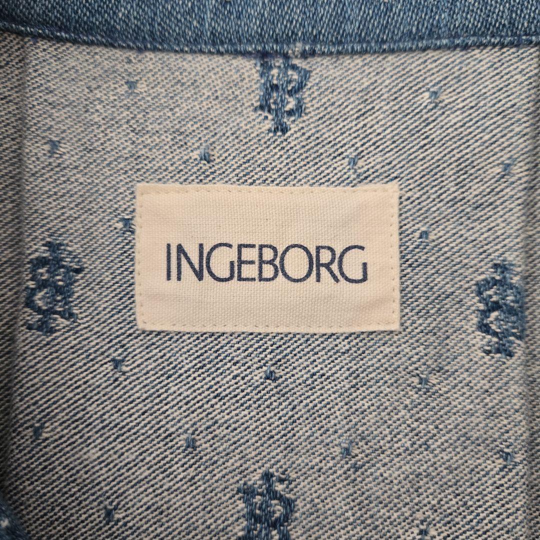 インゲボルグ　地模様織りデニムチェスターコート　インディゴ