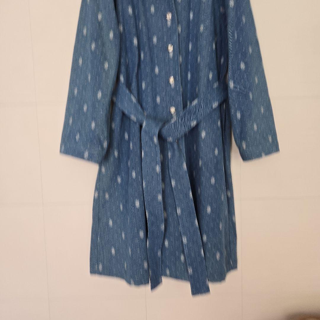 インゲボルグ　地模様織りデニムチェスターコート　インディゴ
