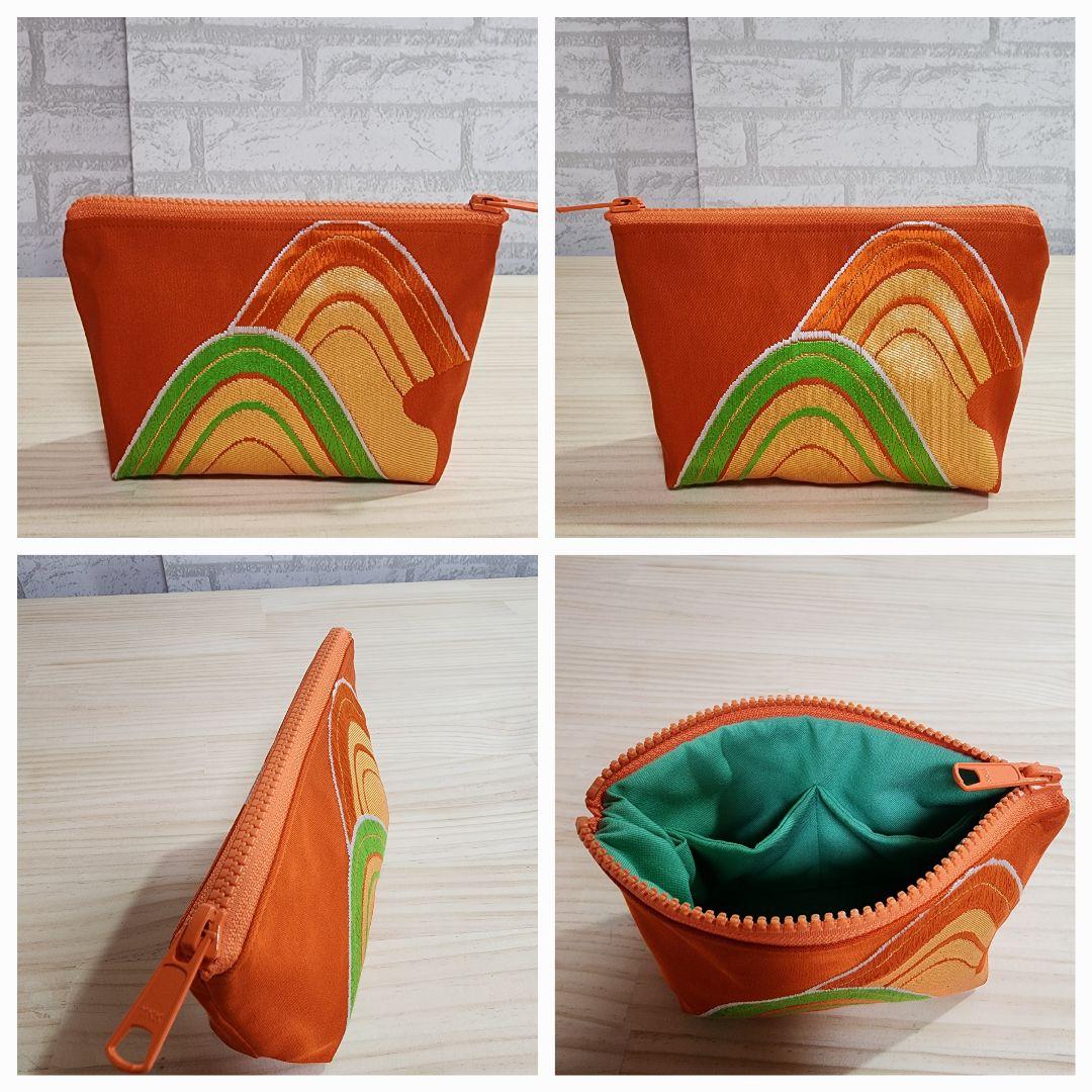 ❤プリン❤ ハンドメイド バッグ ポーチ オレンジ 和装用バッグ