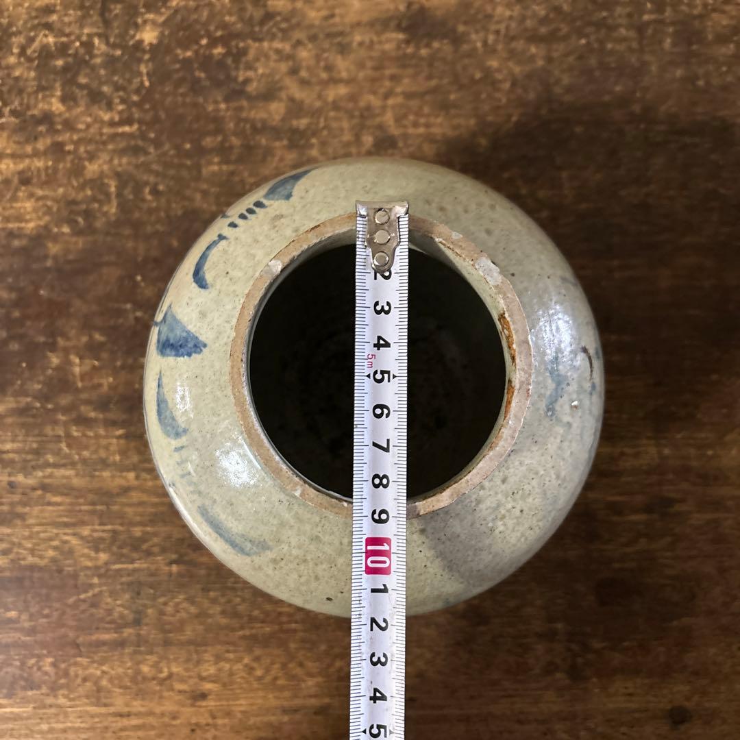 李朝壷　白磁　丸壷　塩笥壺　韓国オンギ.骨董品.スッカラ.アンティーク.立原正秋