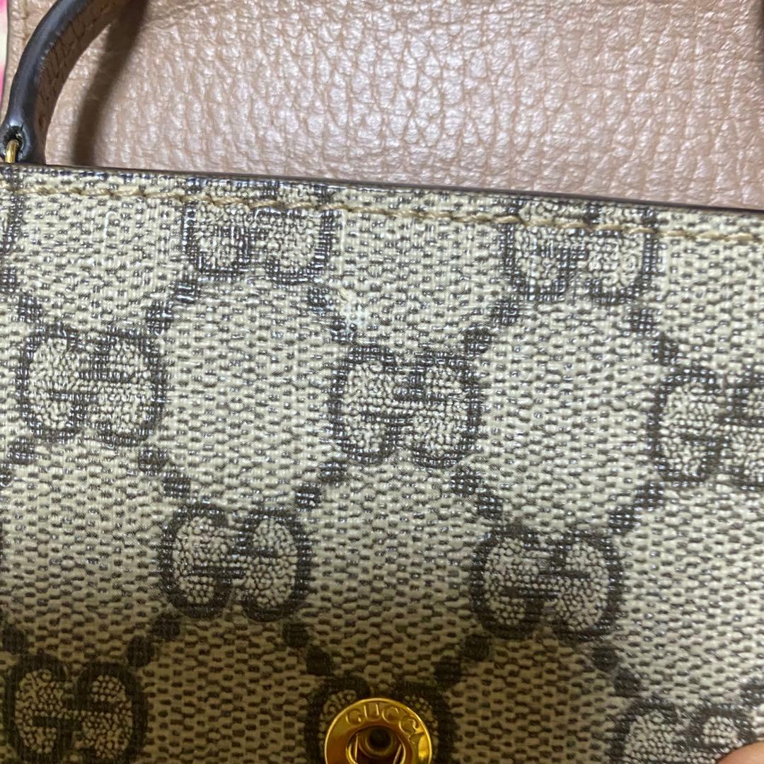 GUCCI 二つ折り財布 ベージュ グレー