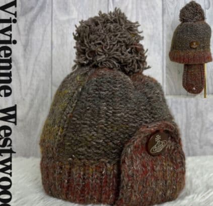 美品♡ヴィヴィアンウエストウッド オーブ ボタン ニット帽 ニットキャップ