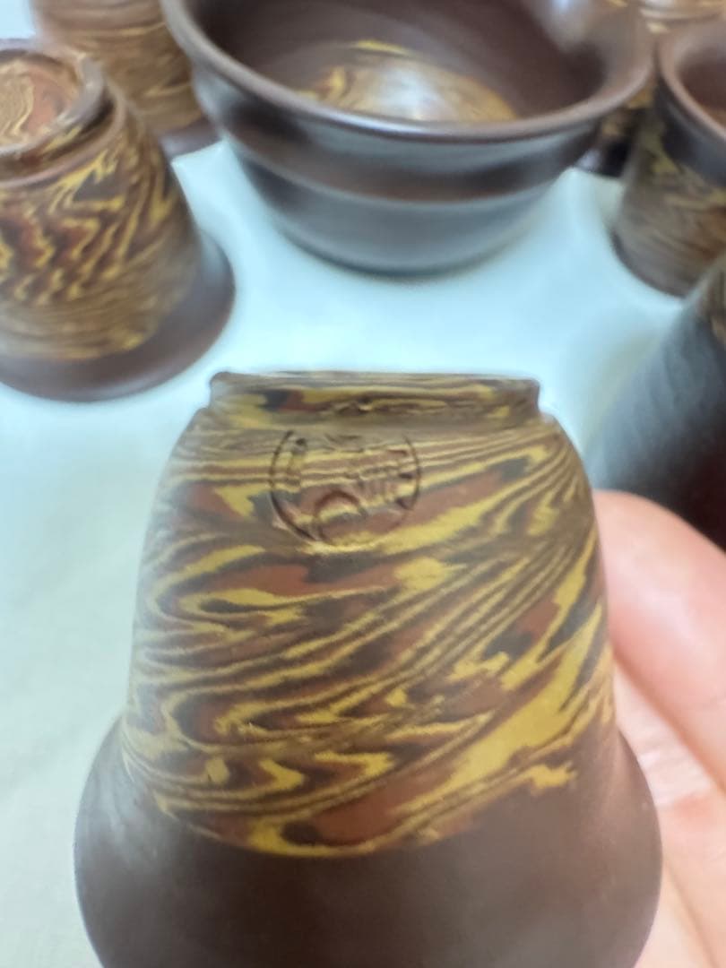 珍品　名工　稀代の陶芸家東城山 一角作　練込 茶器揃え　煎茶道具　茶道具