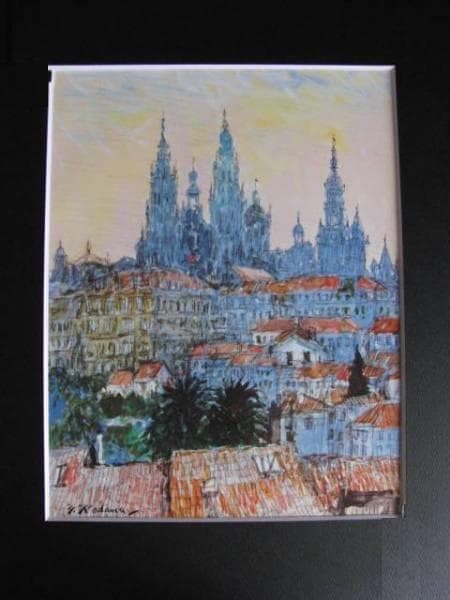 児玉幸雄、逆光のカテドラル、希少な額装用画集より、新品高級額装付、状態良好