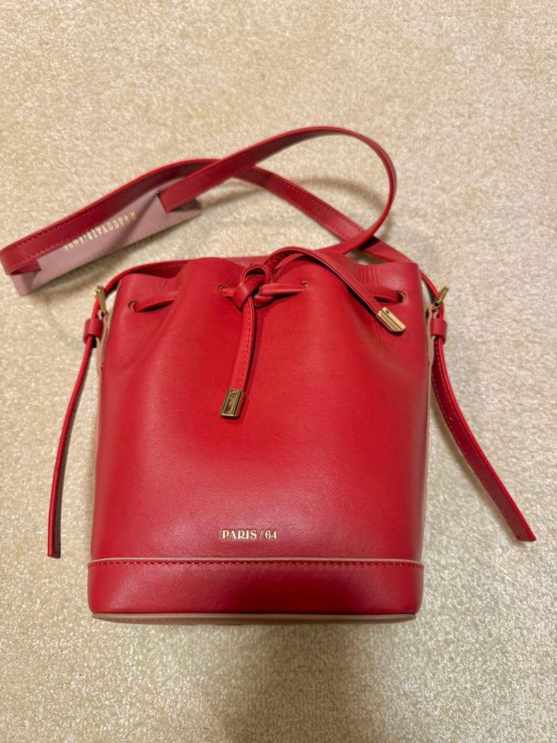 PARIS 64 赤 バケットバッグ