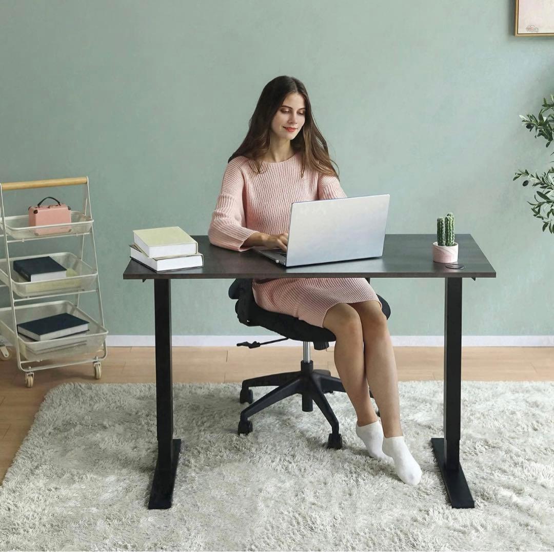 【Sunon】電動昇降デスク（120x60cm）メモリー機能付き ダークオーク