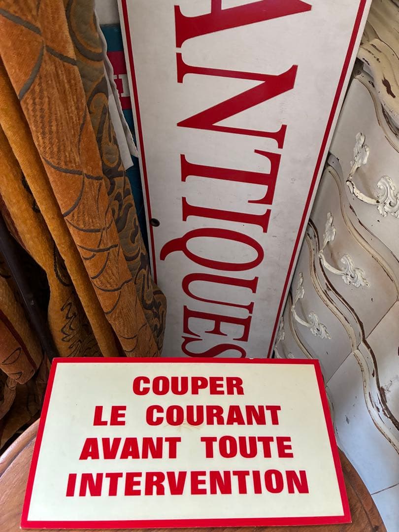 フランス　アンティーク　サイン　プレート　看板　 注意喚起　標識　文字沢山