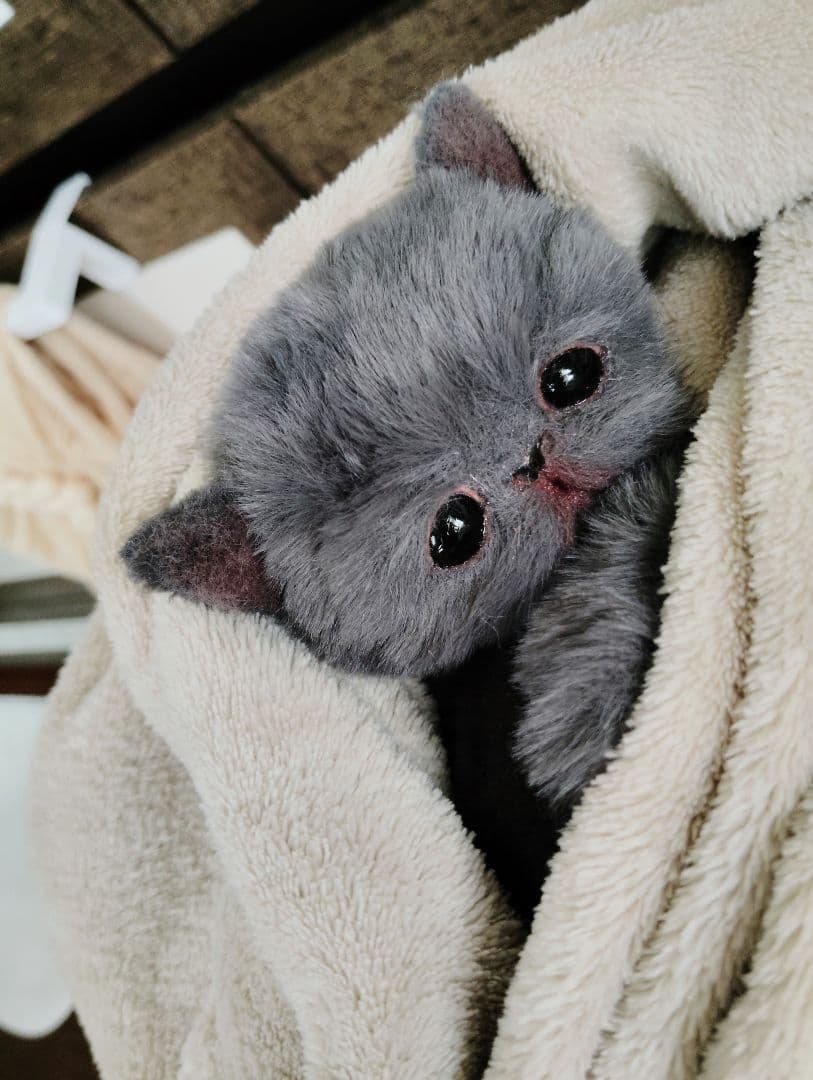 もち様オーダー❤子猫の黒豆ちゃん♡アートドール♡ぬいぐるみ♡